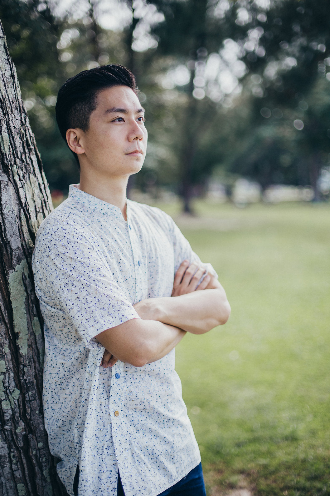 Gymnasium Oblique Button Shirt for men