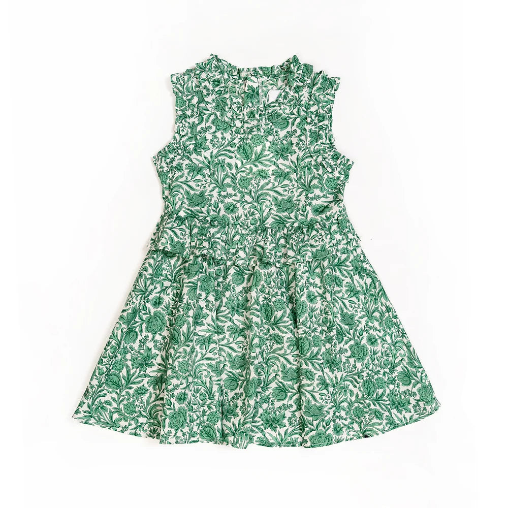 Charlotte Faux Two Piece Ruffle Dress for Girls in Sambourne print