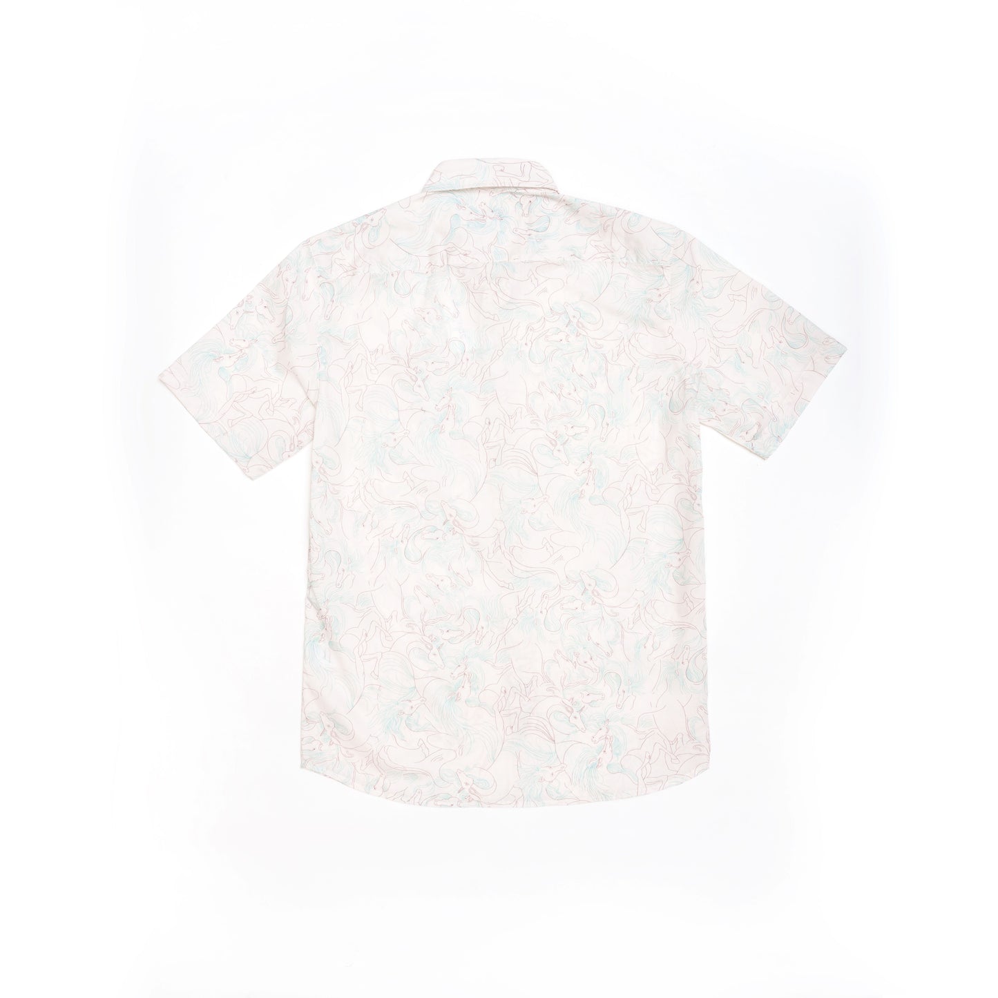 Naz Shirt for Men — White Classic & Red Mandarin Collar