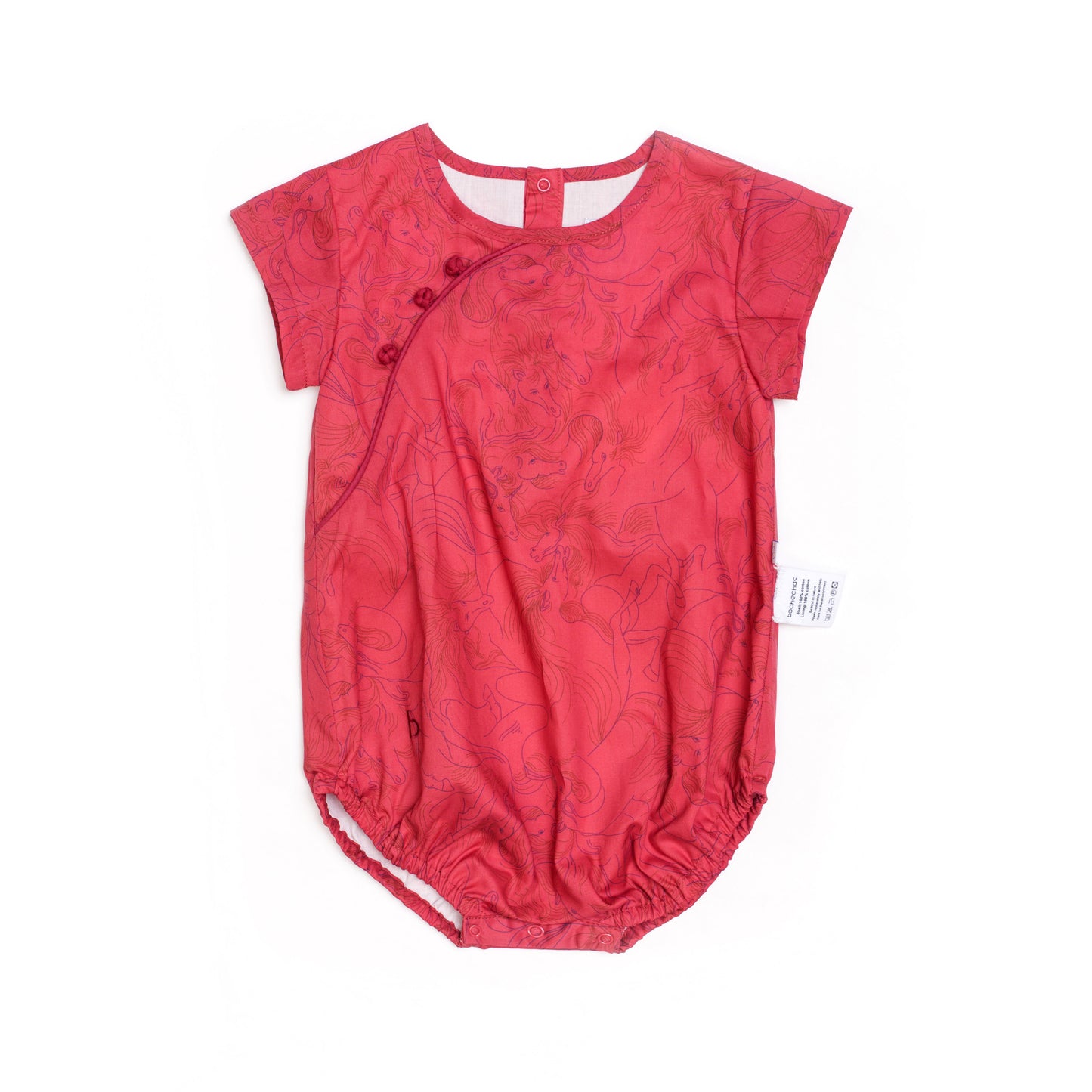 Naz Onesie for Baby Boy — White Classic Romper & Red Mandarin Detail Onesie