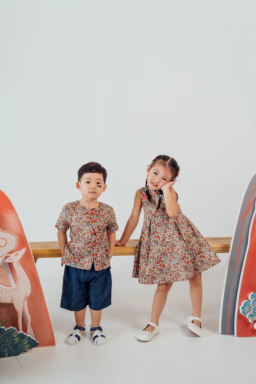 Forest Party Sleeveless Cheongsam for girls
