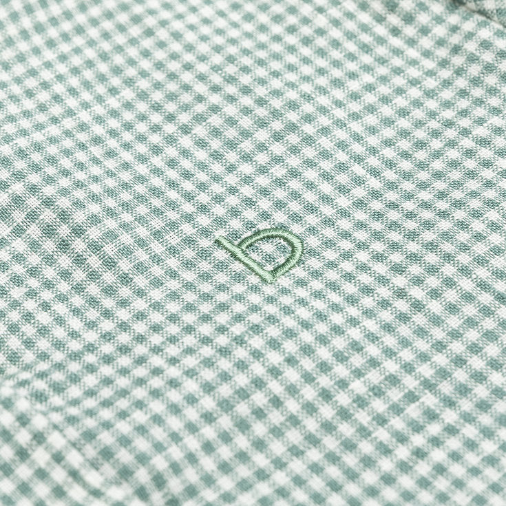 Green Gingham Linen Shirt for boy