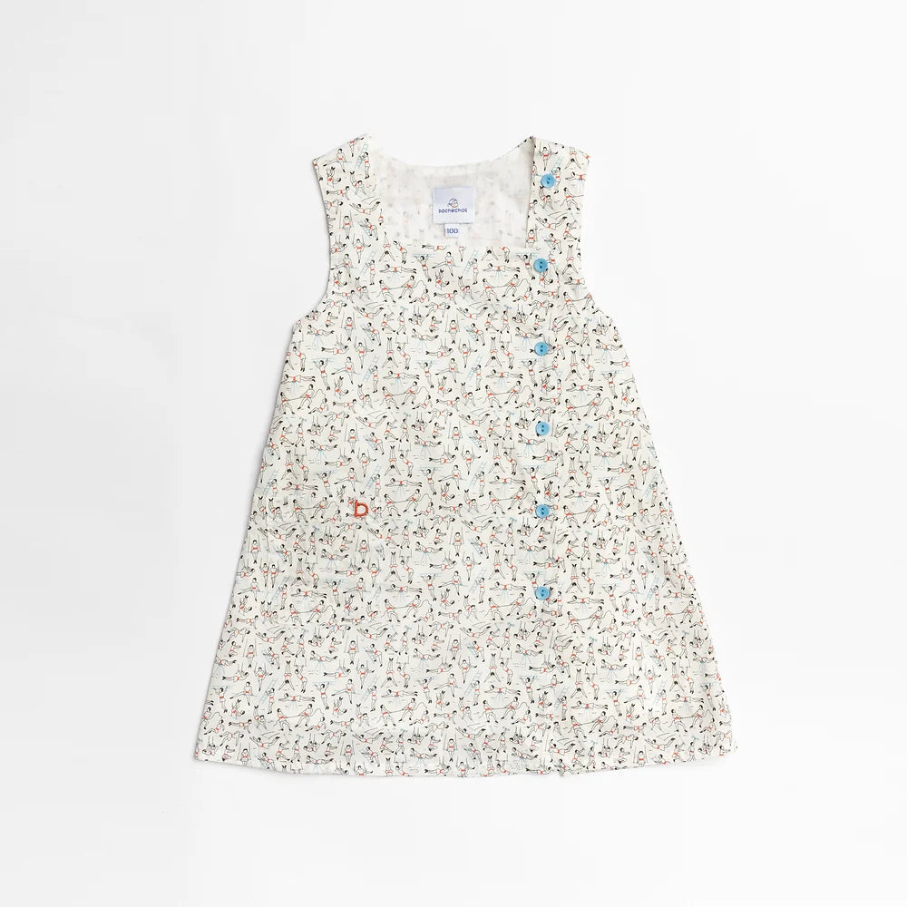 Gymnasium Asymmetric Button Dress for girl