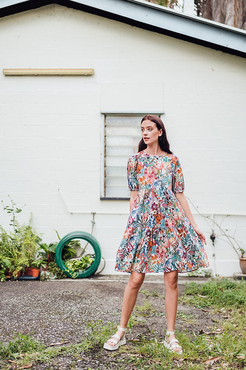 Jungle Trip Tiered Dress for Ladies