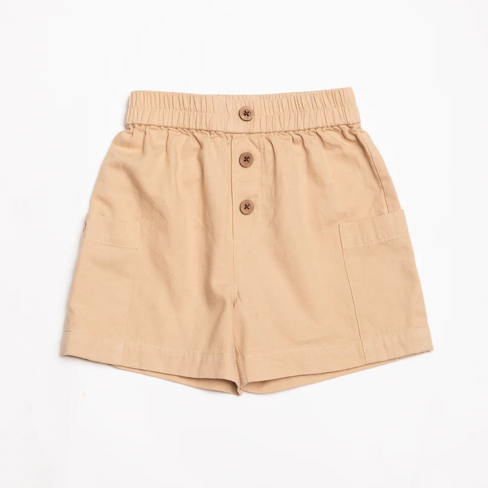 Khaki organic cotton shorts