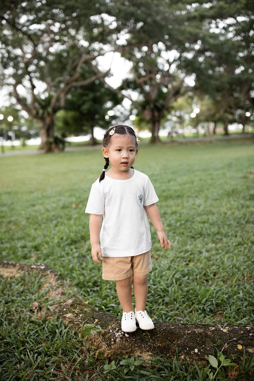 Khaki organic cotton shorts