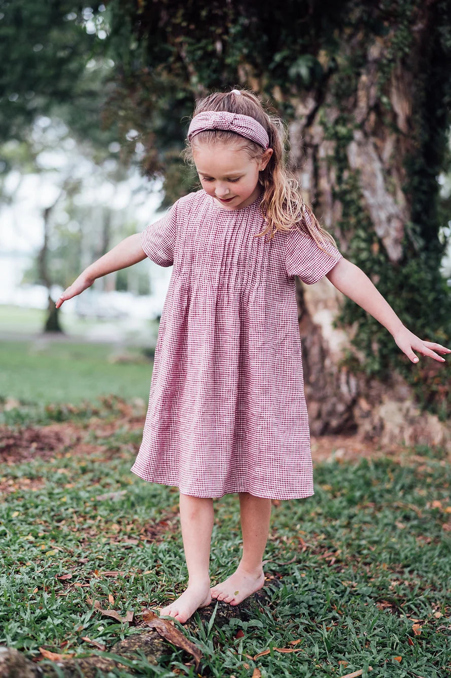 Miranda pleated linen dress for girls