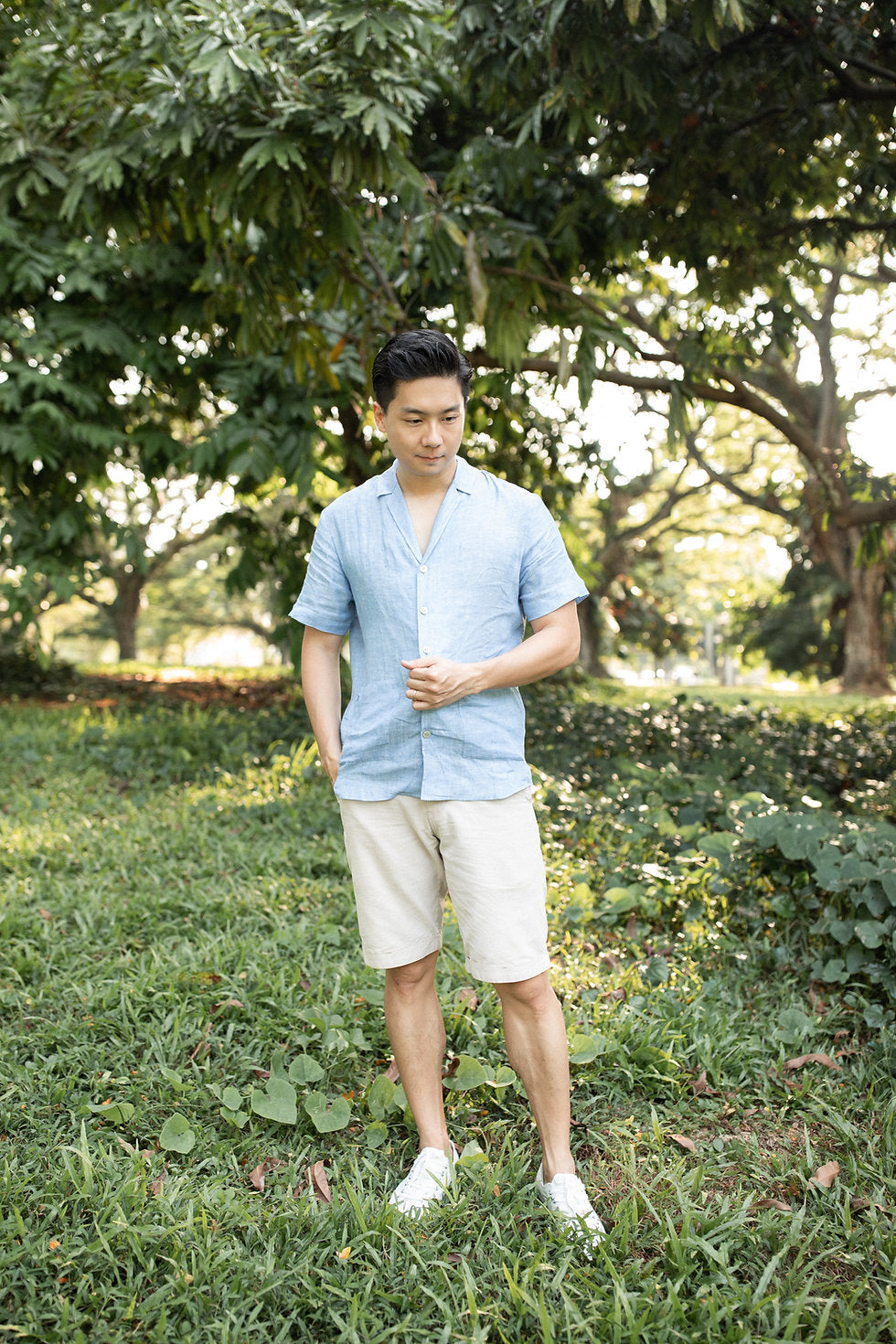 Noah Cuban collar linen shirt