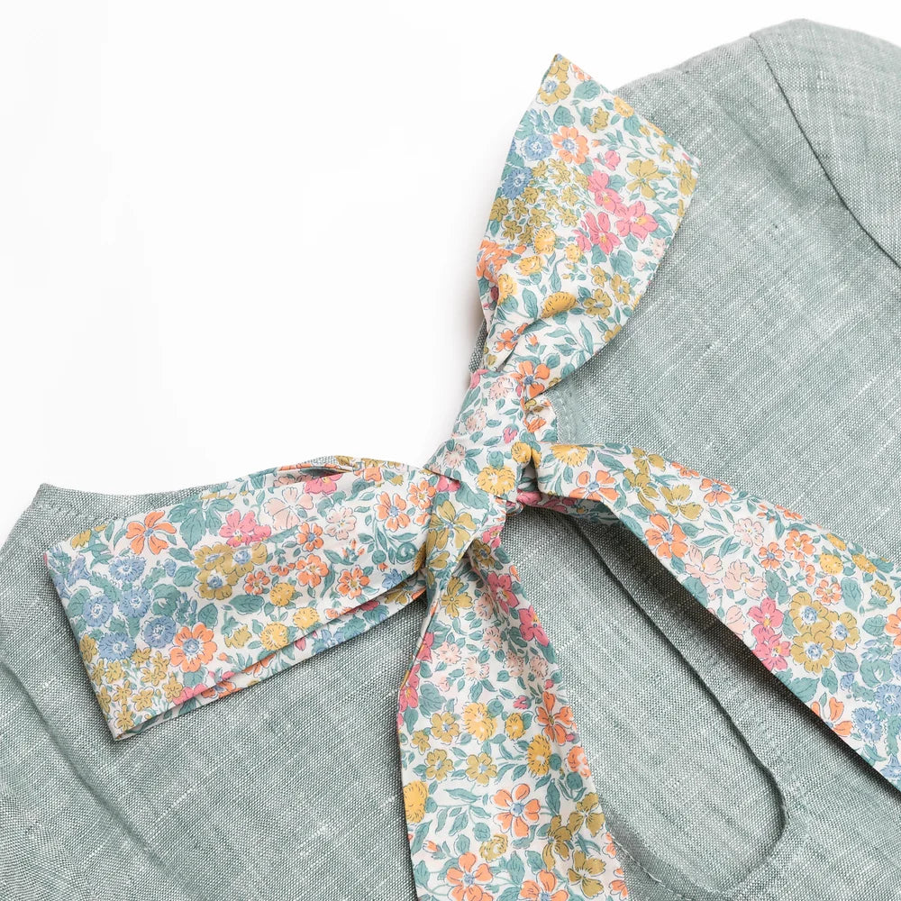 Norah linen dress with bow tie back