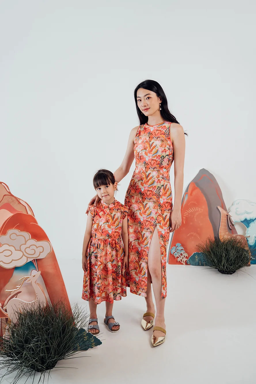 Queen of Hearts Ruffled Cheongsam for girls
