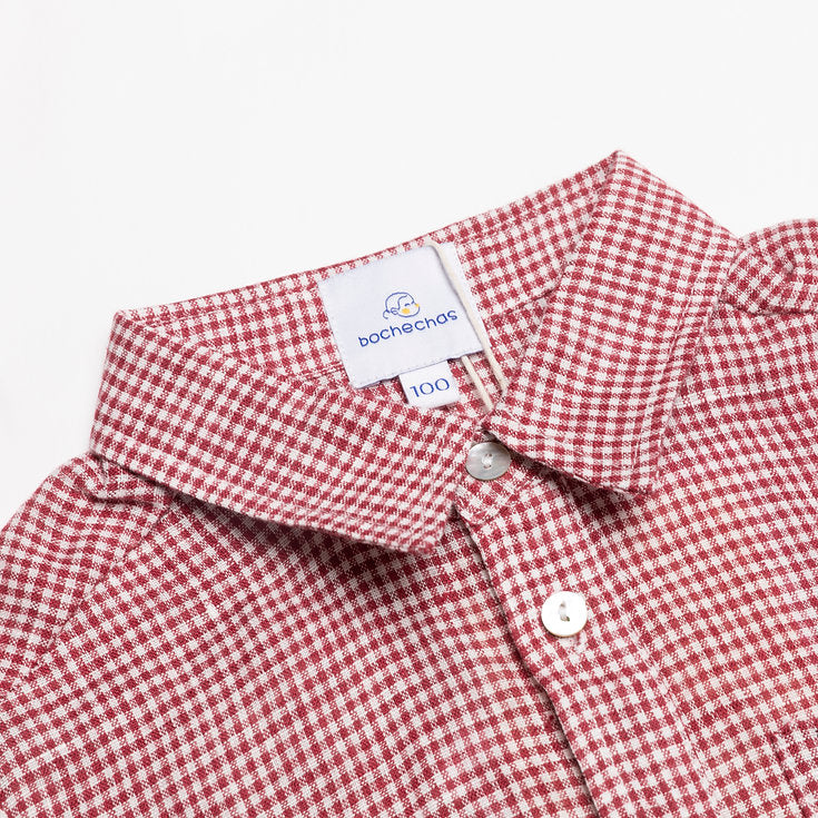 Red Gingham linen shirt