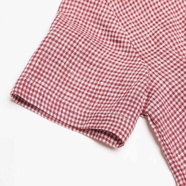 Red Gingham linen shirt