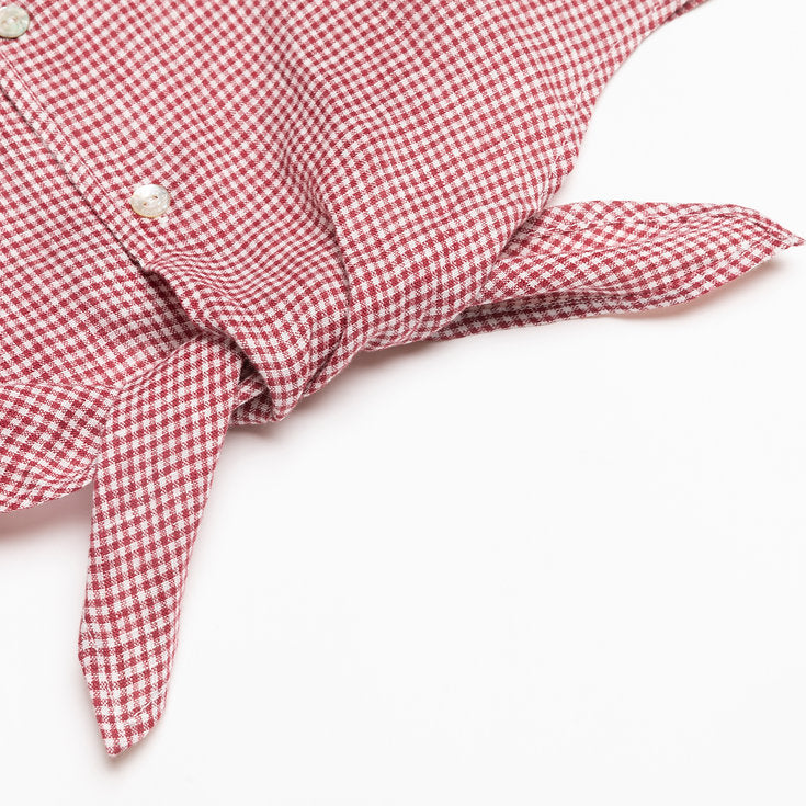 Red Gingham linen shirt