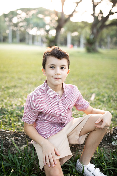 Red Gingham linen shirt