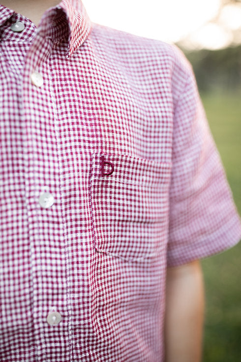 Red Gingham linen shirt