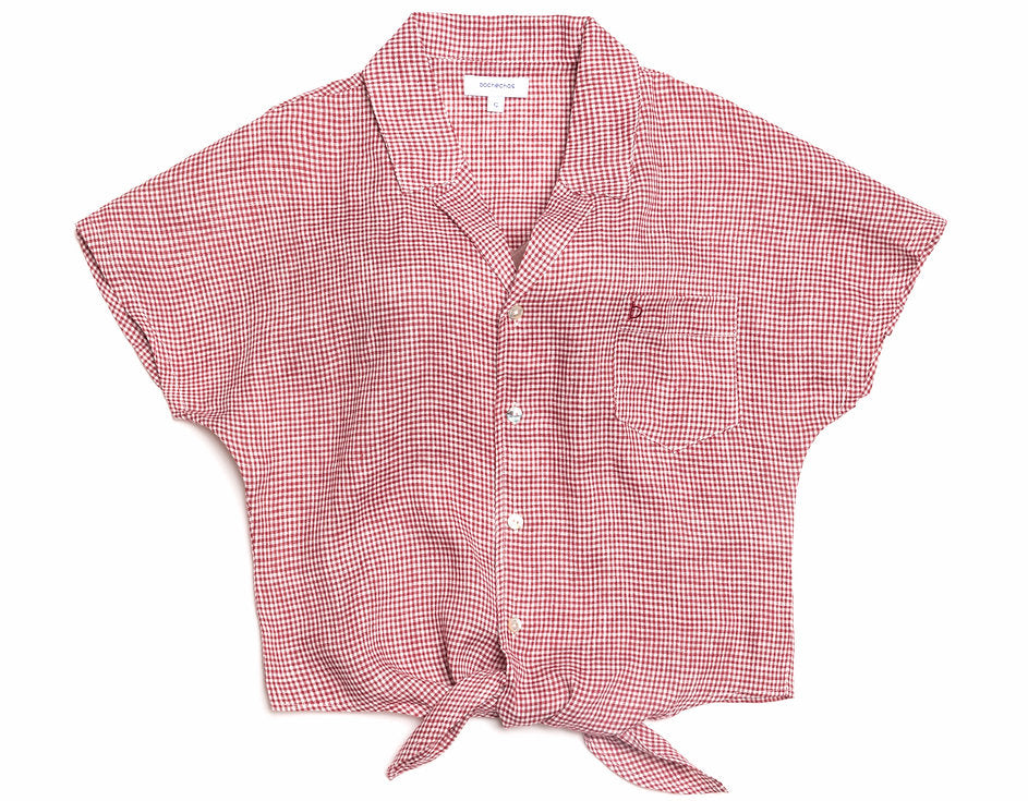 Red Gingham linen shirt