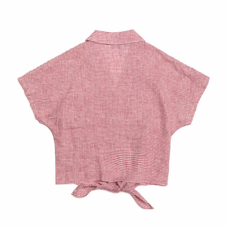Red Gingham linen shirt