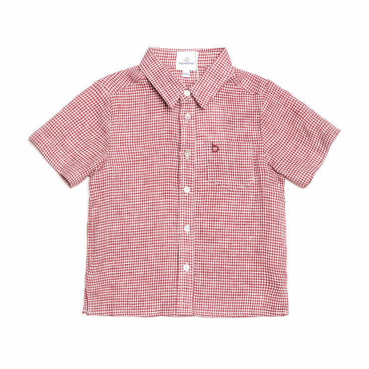 Red Gingham linen shirt