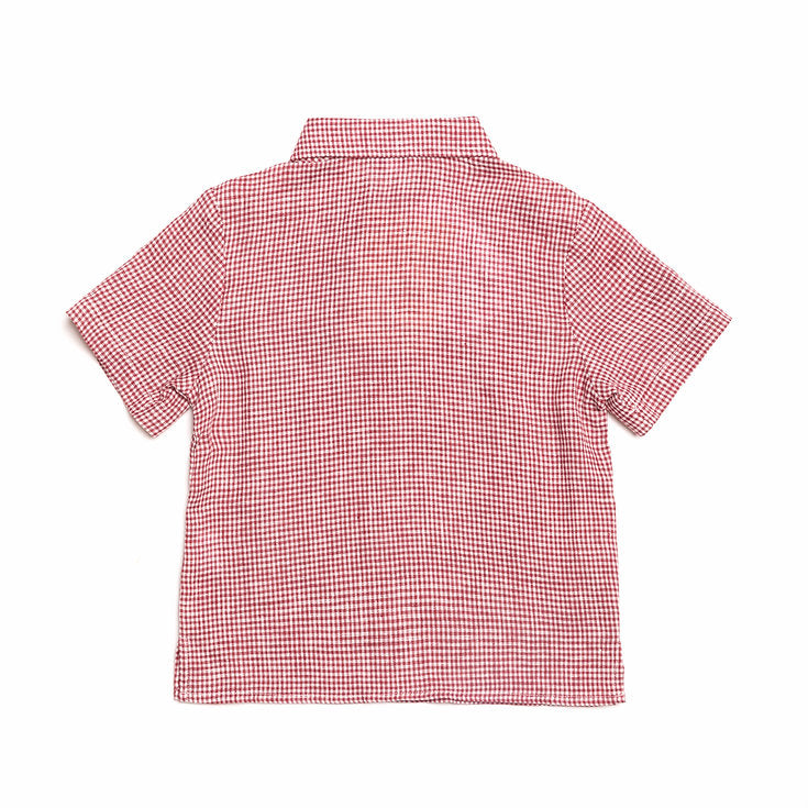 Red Gingham linen shirt