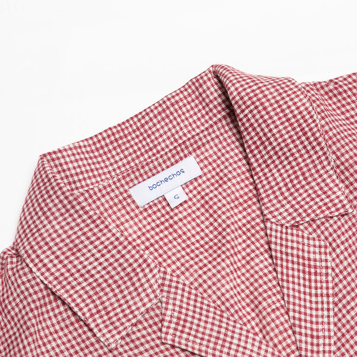 Red Gingham linen shirt