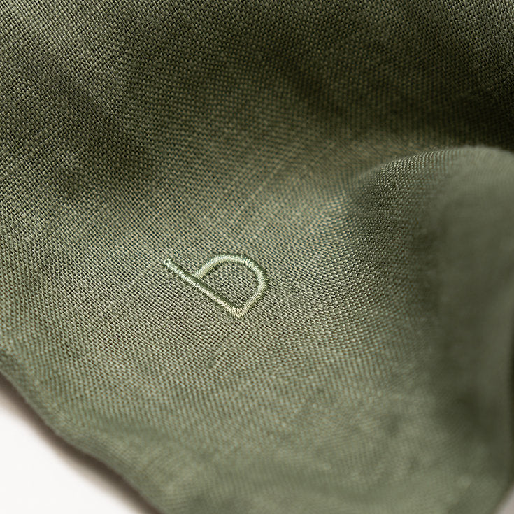 Sambourne Short Sleeve Shirt for Men in moss green linen