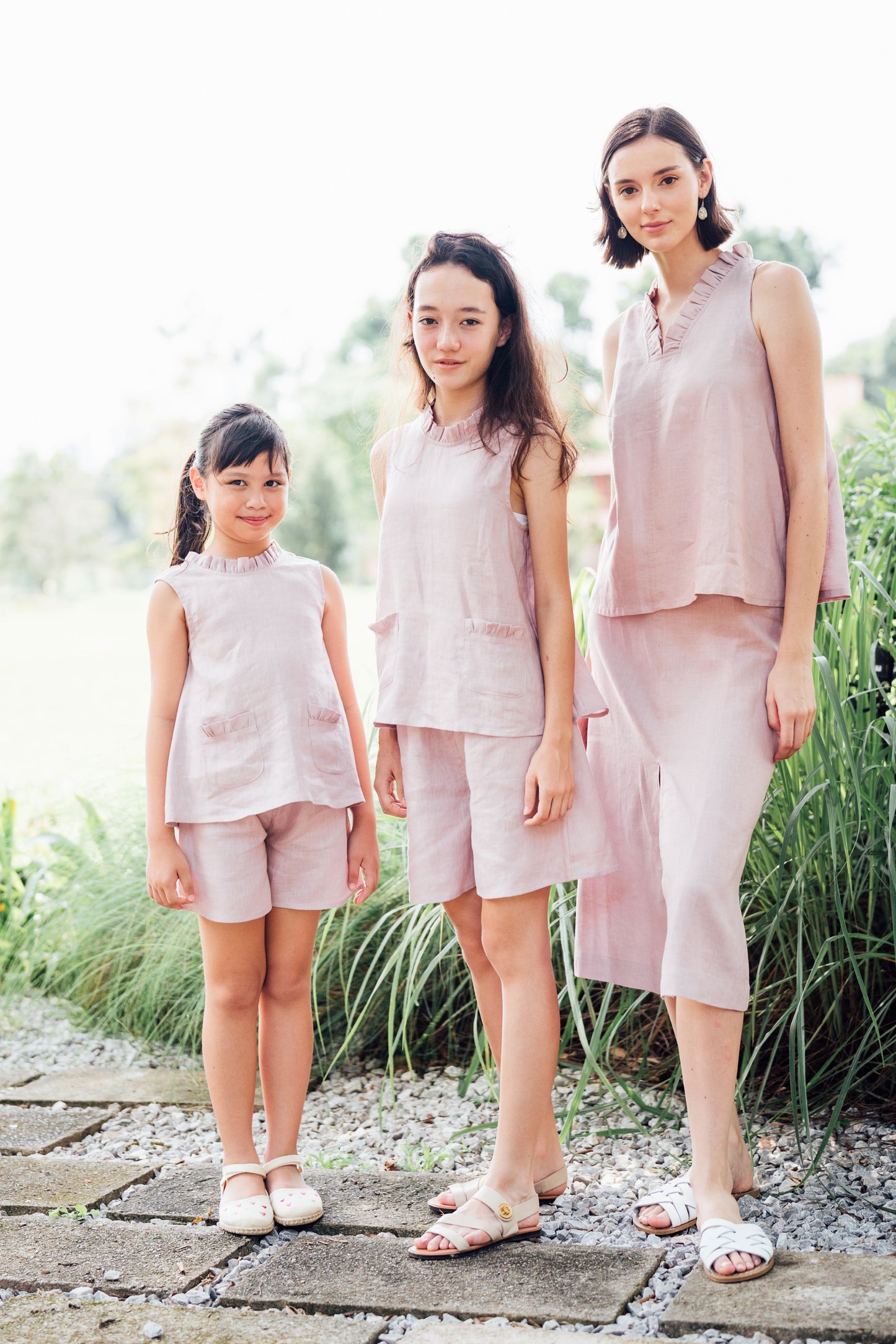 Margaret Linen Set in Pale Blush for Ladies