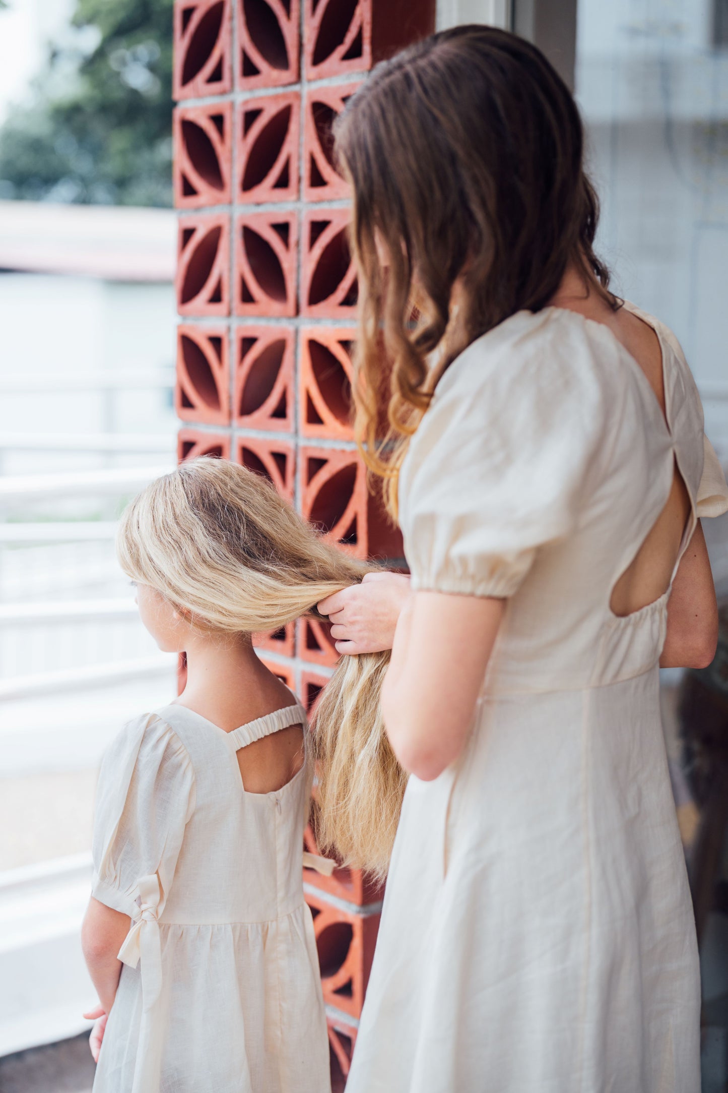 Ivory Linen Dress for Girl