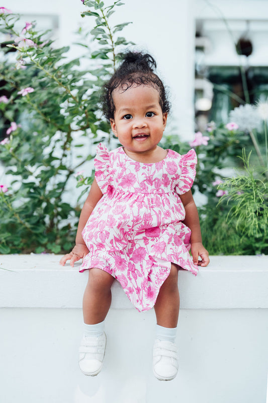 Geraldine Mono Onesie Dress for Baby Girl