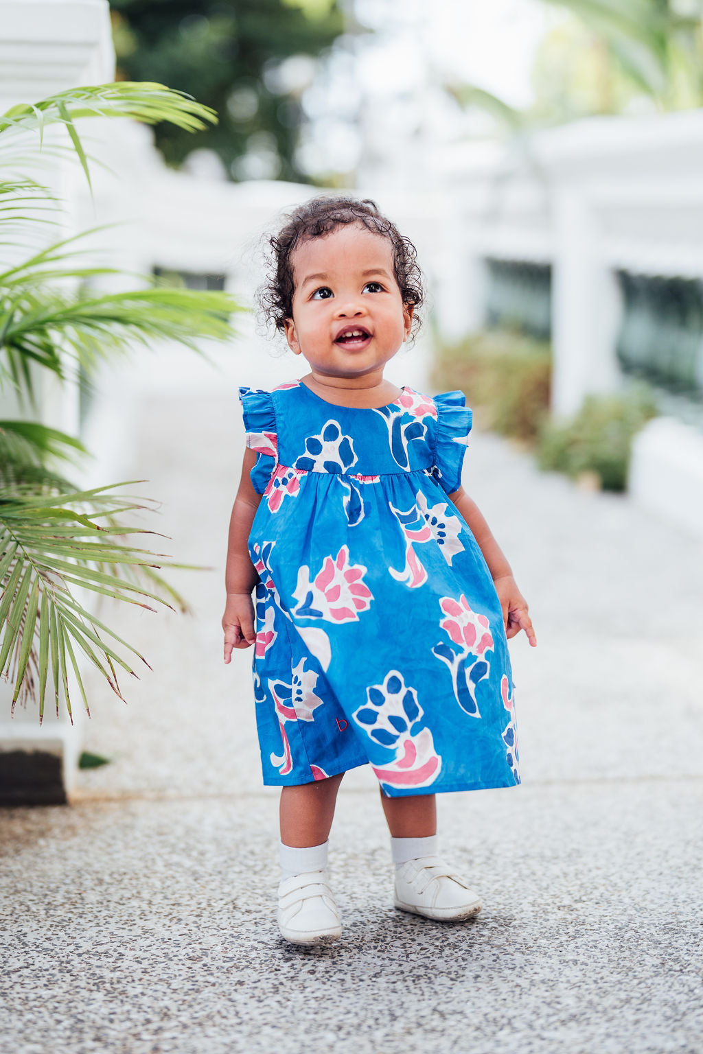 Fleur Mural Onesie Dress for Baby Girl