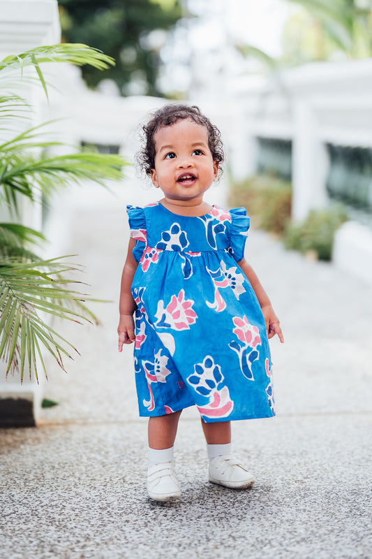 Fleur Mural Onesie Dress for Baby Girl