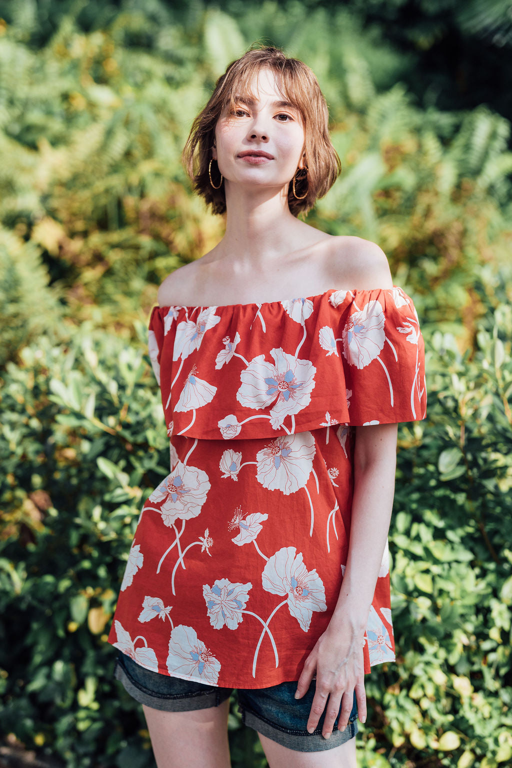 Poppy Bloom Lady Off-Shoulder Top