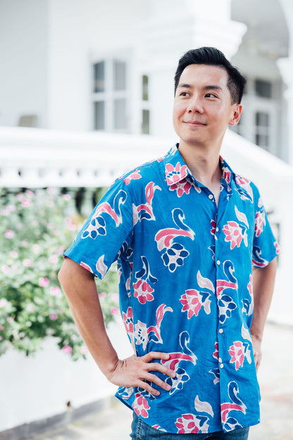 Fleur Mural Short Sleeve Shirt for Men