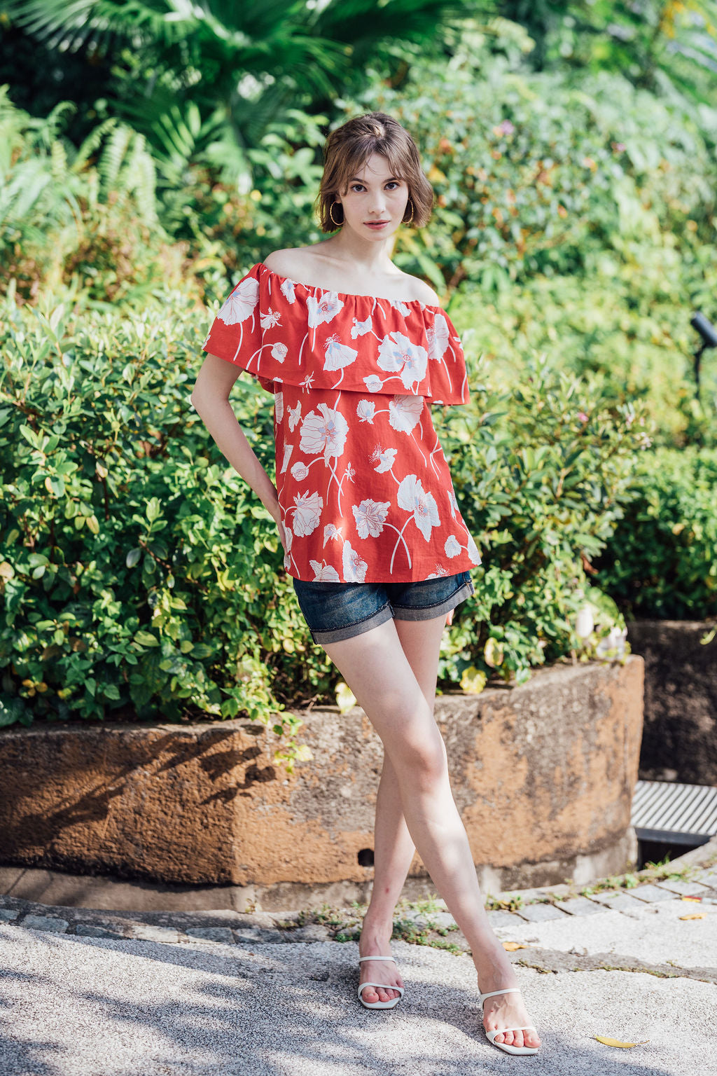 Poppy Bloom Lady Off-Shoulder Top