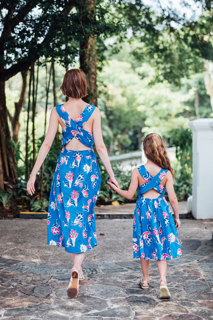 Fleur Mural Cross-Back Dress for Lady