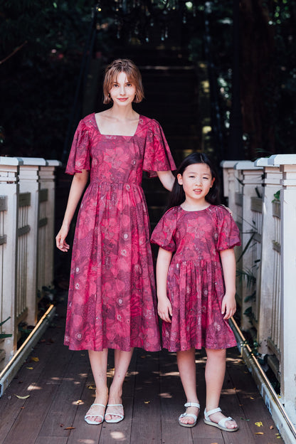 Rosy Floral Dress for Girl