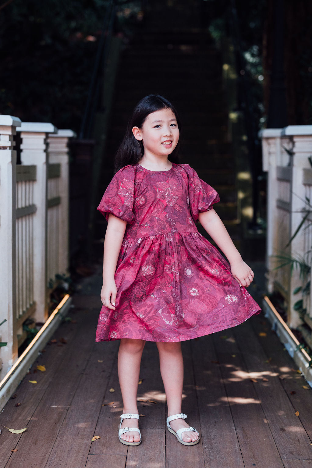 Rosy Floral Dress for Girl