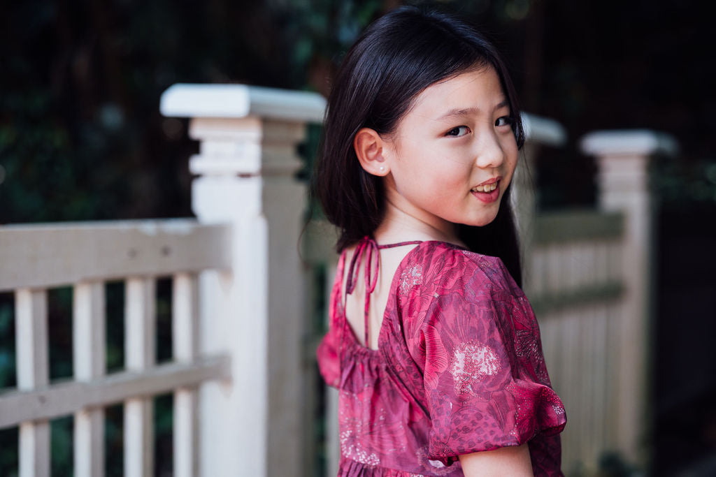 Rosy Floral Dress for Girl