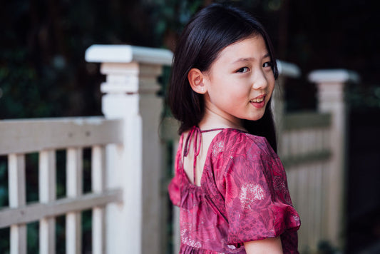 Rosy Floral Dress for Girl