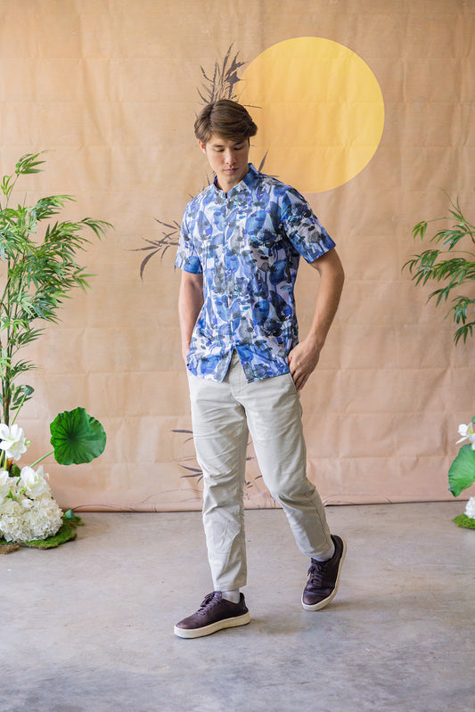 Lotus Mandarin Collar Shirt for Men