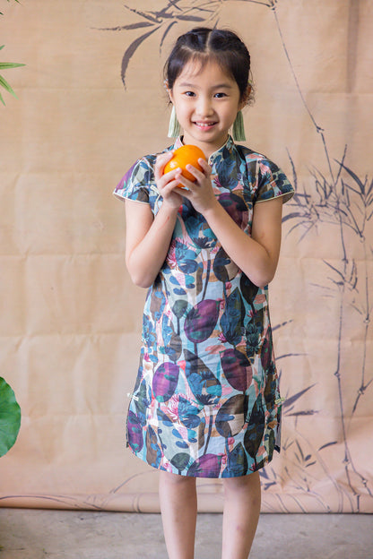 Lotus Cheongsam for Girl - Green