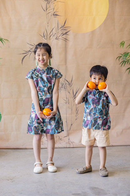 Lotus Mandarin Collar Shirt for Boys - Green