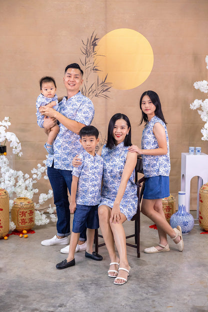 Floral Wonderland Mandarin Collar Shirt for men