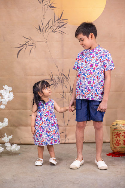Mabelle Mandarin Collar Shirt for Boys
