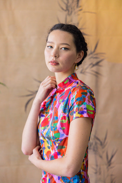 Lotus Cheongsam for ladies - Pink