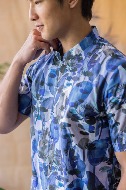 Lotus Mandarin Collar Shirt for Men