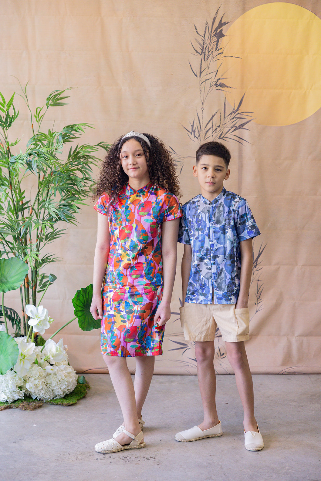 Lotus Mandarin Collar Shirt for Boys - Blue