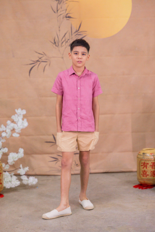 Pink Linen Shirt for Boy