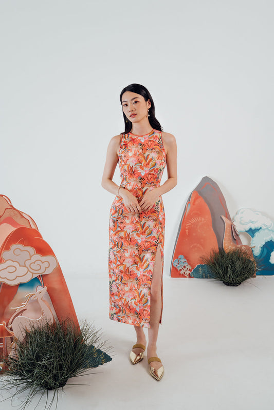 Queen of Hearts Maxi Slit Dress for ladies