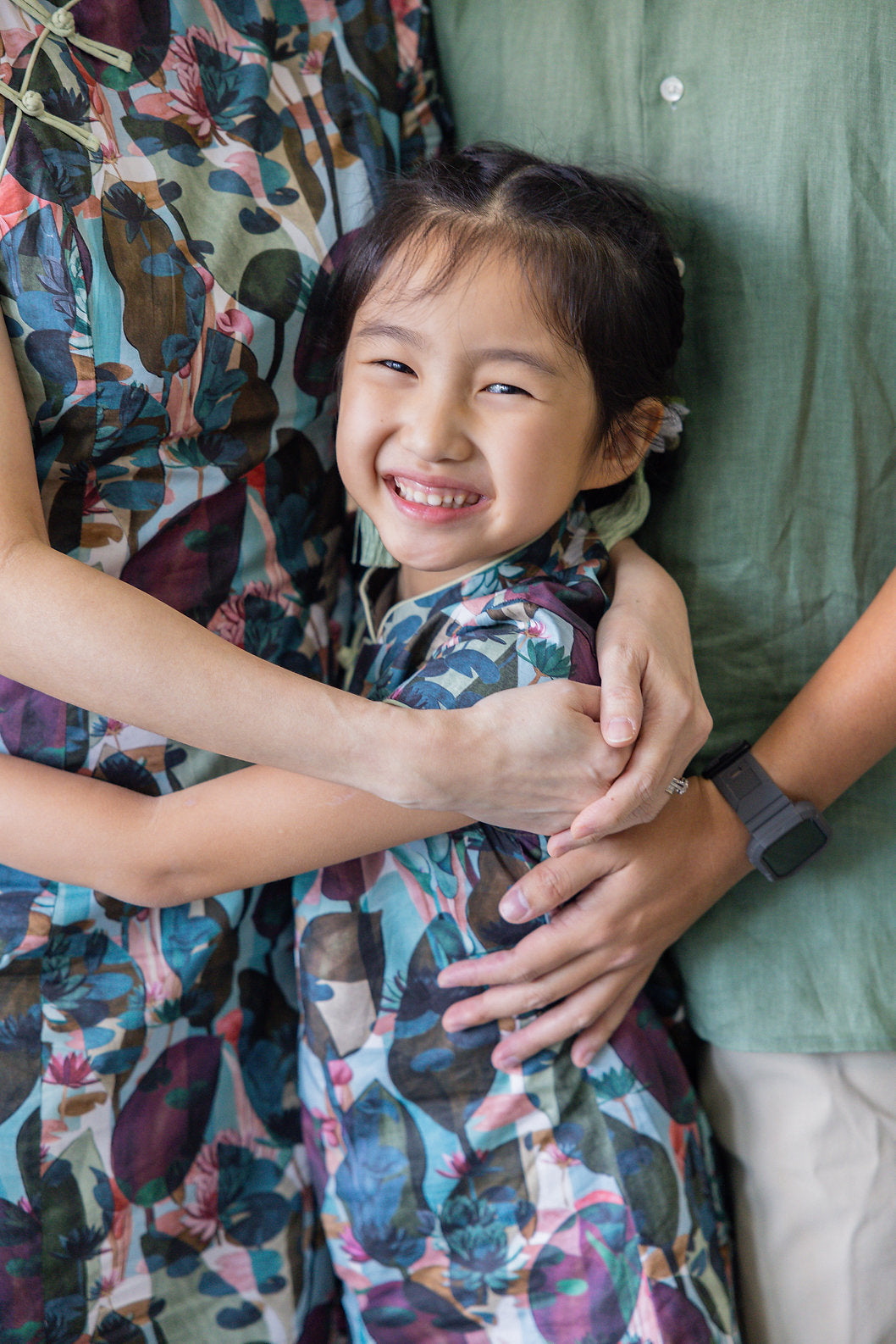 Lotus Cheongsam for Girl - Green