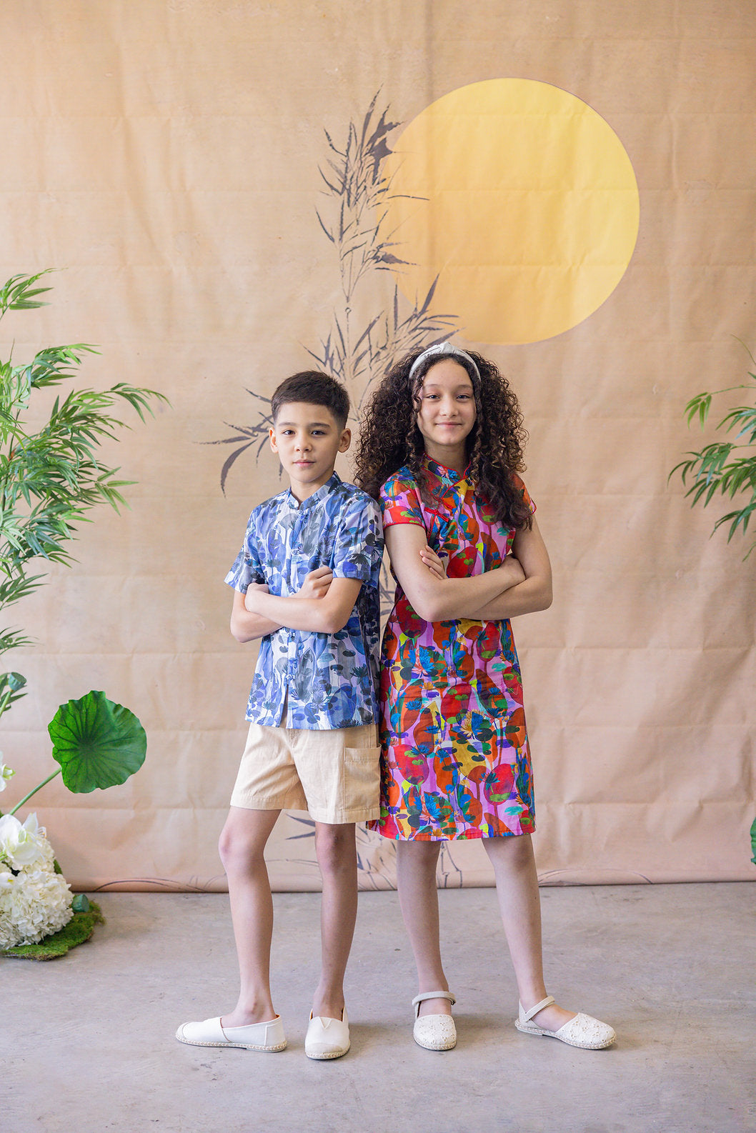 Lotus Mandarin Collar Shirt for Boys - Blue
